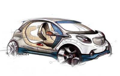 未來出行的靈動構想 Smart Forjoy概念汽車手繪設計全覽